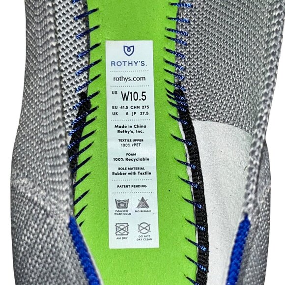 Rothy’s Pointed Flats Women’s 10.5 Gray Blue Trim Knit Used - Picture 10 of 14